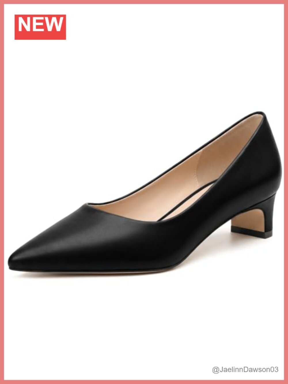 Chunky Heels for Women Closed Pointed Toe Low Block Heel Pumps Slip on Dress